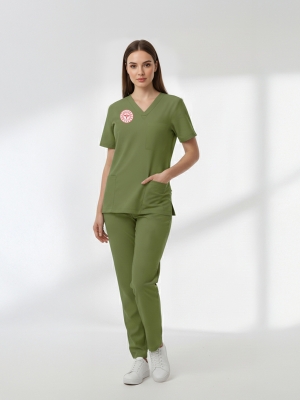 Apotheker Scrubs – Elastisches Set, offizielle Norm 2025, Grasshopper