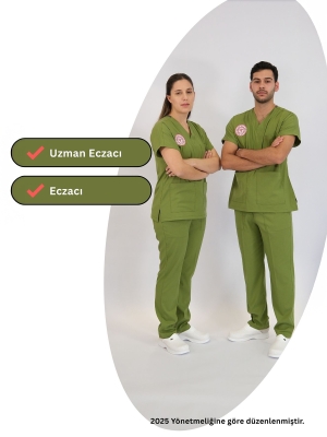 Apotheker Scrubs – Elastisches Set, offizielle Norm 2025, Grasshopper