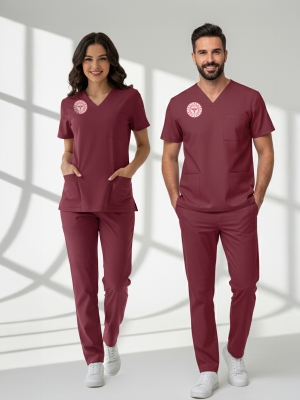 Scrubs-Set für akademische Gesundheitsfachkräfte – Stretch, Standard 2025, Biking Red