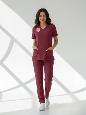 Scrubs-Set für akademische Gesundheitsfachkräfte – Stretch, Standard 2025, Biking Red