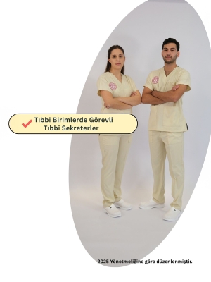 Teknisyen-Tekniker -Tıbbi Sekreter Forması Scrubs Likralı Takım Sağlık Bakanlığı Uyumlu-Moth