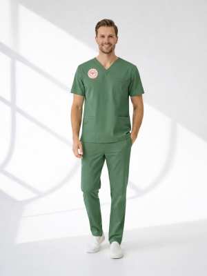 Operating Room Scrubs – Stretch Set | Turkey Ministry of Health – 2025 Standard – Frosty Spruce