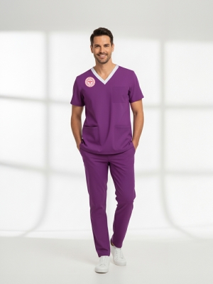 Leitende Hebamme Scrubs – Elastisches Set, Offizieller Standard 2025, Byzantium