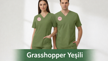 Yeşil Grasshopper Renk Likralı Eczacı Forması Scrubs Takımı – Sağlık Bakanlığı Renk ve Model Uyumlu