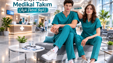 Açık Petrol Yeşili Dr. Greys Medikal Scrubs Takım: Huzur ve Profesyonel Şıklık