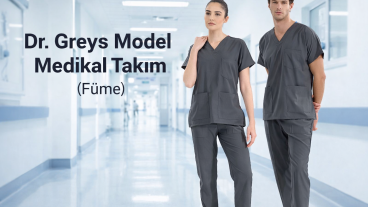 Füme Dr. Greys Medikal Scrubs Takım: Profesyonelliğin ve Konforun Zamansız Rengi