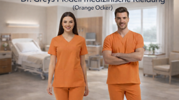 Bedeutung der Farbe Orange Ochre und warmer natürlicher Stil in der medizinischen Kleidung