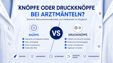 Knopf oder Druckknopf beim Arztkittel? Was ist besser?