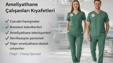 Green Operating Room Scrubs Lycra Set, Ministry of Health Color Matching – Frosty Spruce