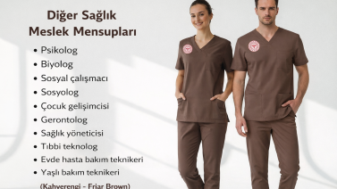 Brown Allied Health Professionals Uniform Lycra Scrubs Set – Ministry of Health Color Compliant (Friar Brown)