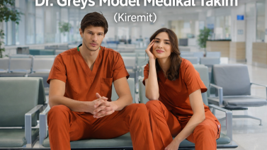 Kiremit Dr. Greys Medikal Scrubs Takım: Doğallığın ve Güvenin Sıcak Tonu