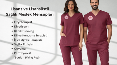 Burgundy – Bachelor’s and Postgraduate Healthcare Scrubs Lycra Set, Ministry of Health Color Compliant – Biking Red