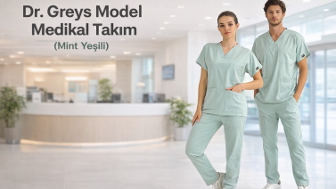 Mint Yeşili Dr. Greys Medikal Scrubs Takım: Tazelik ve Huzurun Profesyonel Rengi