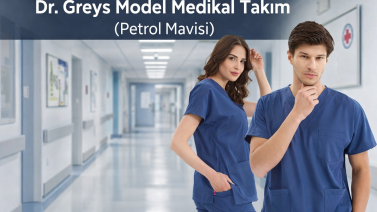 Petrol Mavisi Dr. Greys Medikal Scrubs Takım: Güvenin ve Profesyonelliğin Derin Tonu