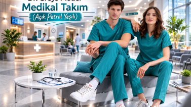 Light Petrol Green Dr. Greys Medical Scrubs Set: Calmness and Professional Elegance