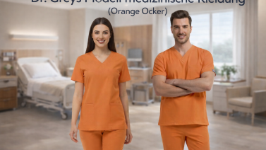 Bedeutung der Farbe Orange Ochre und warmer natürlicher Stil in der medizinischen Kleidung