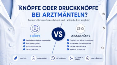 Knopf oder Druckknopf beim Arztkittel? Was ist besser?