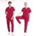 Cherry Red Jogger Doctor Nurse Medical Scrubs Set Luxury Lycra Fabric