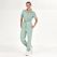 Mint Green Retro Women's Doctor Nurse Medical Scrubs Set Luxury Lycra Fabric