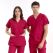 Cherry Red Dr. Greys Doctor Nurse Medical Scrubs Set Luxury Lycra Fabric