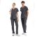 Charcoal Gray Dr. Greys Doctor Nurse Medical Scrubs Set Luxury Lycra Fabric