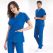 Königsblau Dr. Greys Medizinischer Scrubs Set für Ärzte und Pflege Luxus Lycra-Stoff