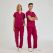 Cherry Red Dr. Greys Doctor Nurse Medical Scrubs Set Poly‑cotton blend fabric