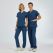 Petrol Blue Dr. Greys Doctor Nurse Medical Scrubs Set Poly‑cotton blend fabric