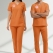 Klinik Destek Forması Scrubs Likralı Takım Sağlık Bakanlığı Uyumlu-Orange Ochre