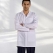 White Classic Collar Men's Lab Coat Alpaca Fabric