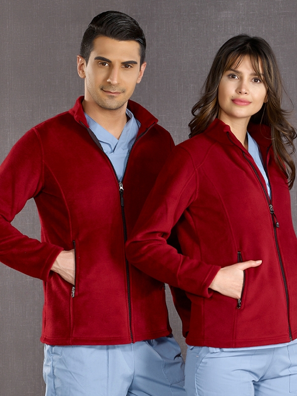 Bordo Hastane Polar Ceket