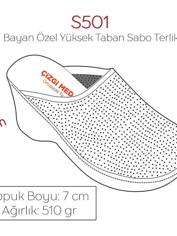 Beyaz Kadın Doktor Hemşire Medikal Özel Yüksek Tabanlı Sabo Terlik