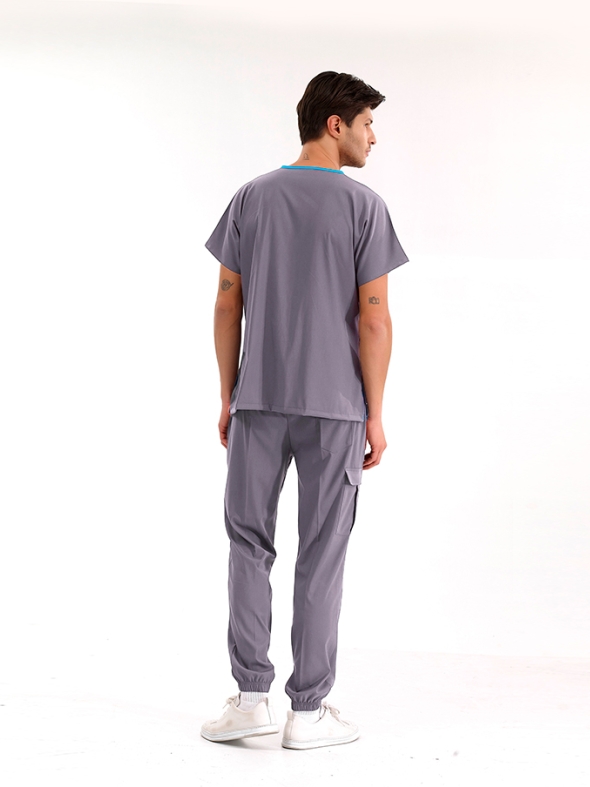 Bleigrau Jogger Medizinischer Scrubs Set für Ärzte und Pflege Luxus Lycra-Stoff