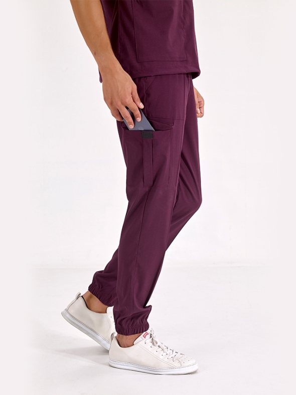 Damson Jogger Doctor Nurse Medical Scrubs Set Luxury Lycra Fabric