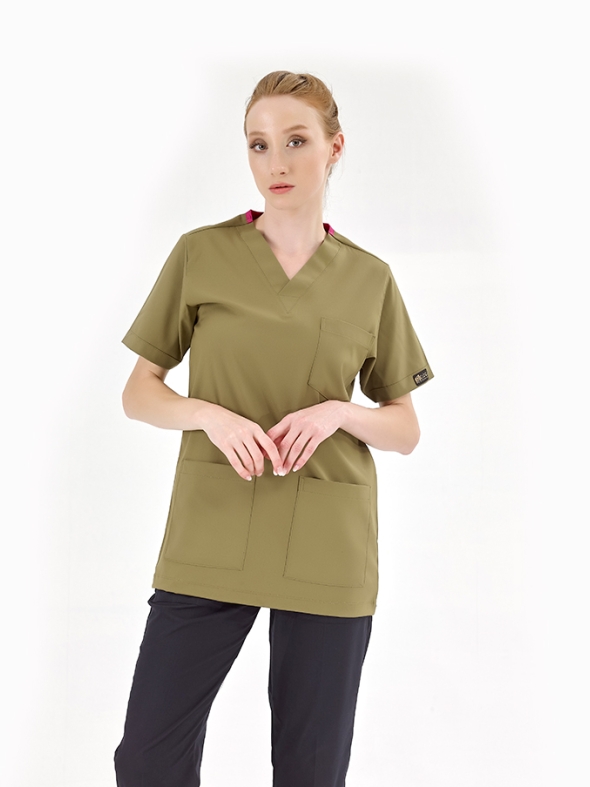 Khaki Silva Luxus-Elastik-Oberteil