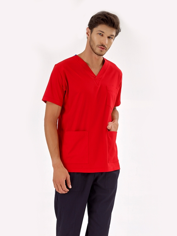 Kırmızı Silva Lüks Likralı Tek Üst