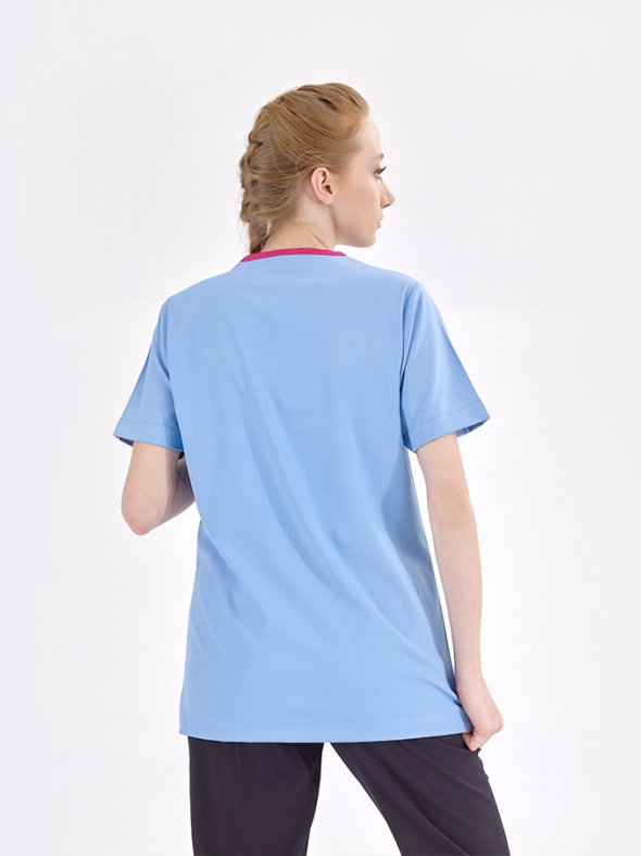 Açık Mavi Silva Lüks Likralı Tek Üst