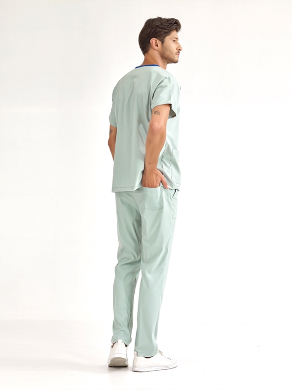 Mint Yeşili Dr. Greys Doktor Hemşire Medikal Scrubs Takım Lüks Likralı Kumaş