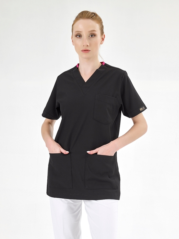 Siyah Silva Lüks Likralı Tek Üst