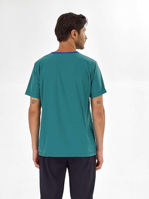 Açık Petrol Yeşili Silva Lüks Likralı Tek Üst