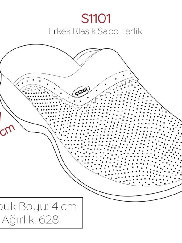 Beyaz Erkek Doktor Hemşire Medikal Klasik Delikli Sabo Terlik