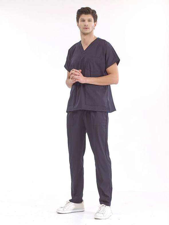 Navy Blue Dr. Greys Doctor Nurse Medical Scrubs Set Luxury Lycra Fabric