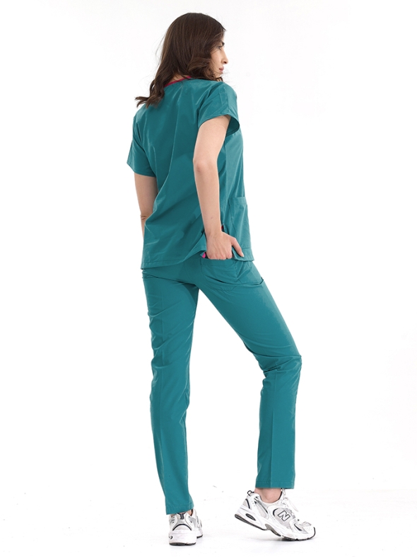 Light Petrol Green Dr. Greys Doctor Nurse Medical Scrubs Set Luxury Lycra Fabric