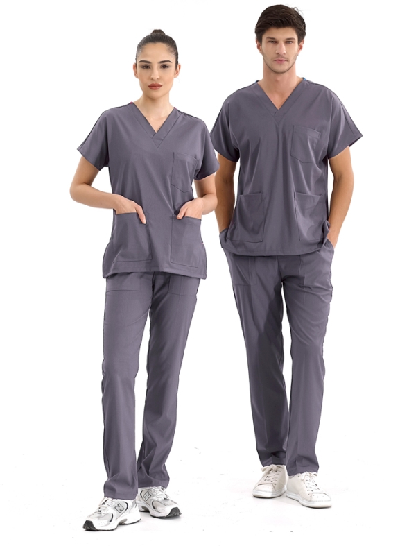 Lead Gray Dr. Greys Doctor Nurse Medical Scrubs Set Luxury Lycra Fabric