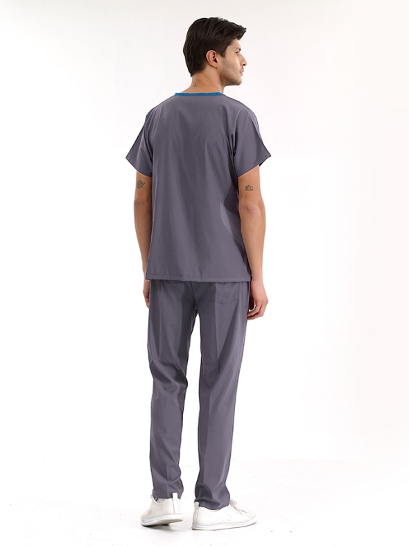 Lead Gray Dr. Greys Doctor Nurse Medical Scrubs Set Luxury Lycra Fabric