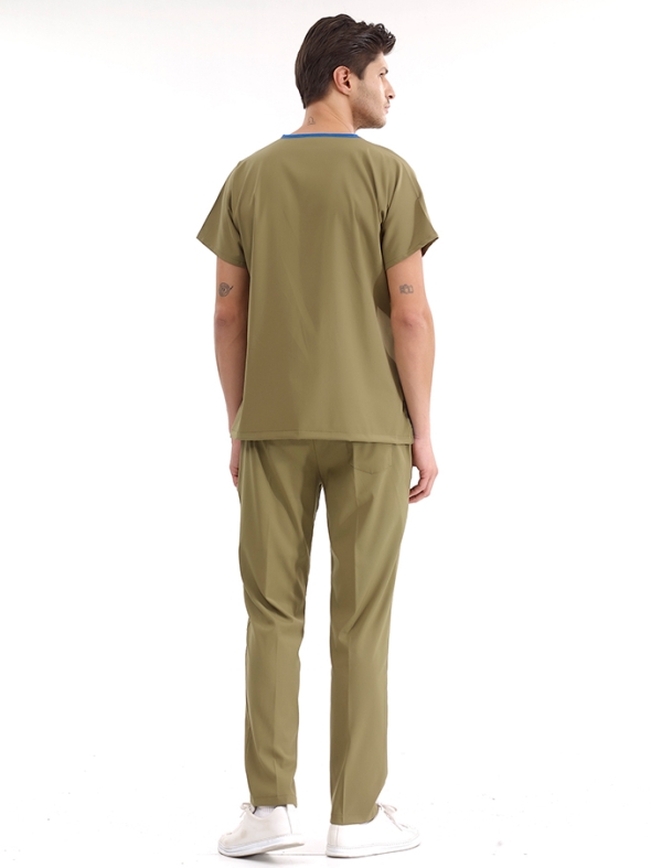 Khaki Dr. Greys Doctor Nurse Medical Scrubs Set Luxury Lycra Fabric
