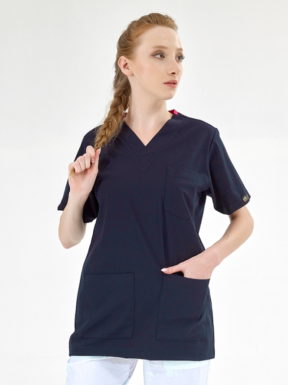 Marineblaues Silva Luxus-Elastik-Oberteil