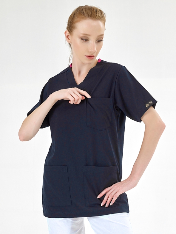 Lacivert Silva Lüks Likralı Tek Üst