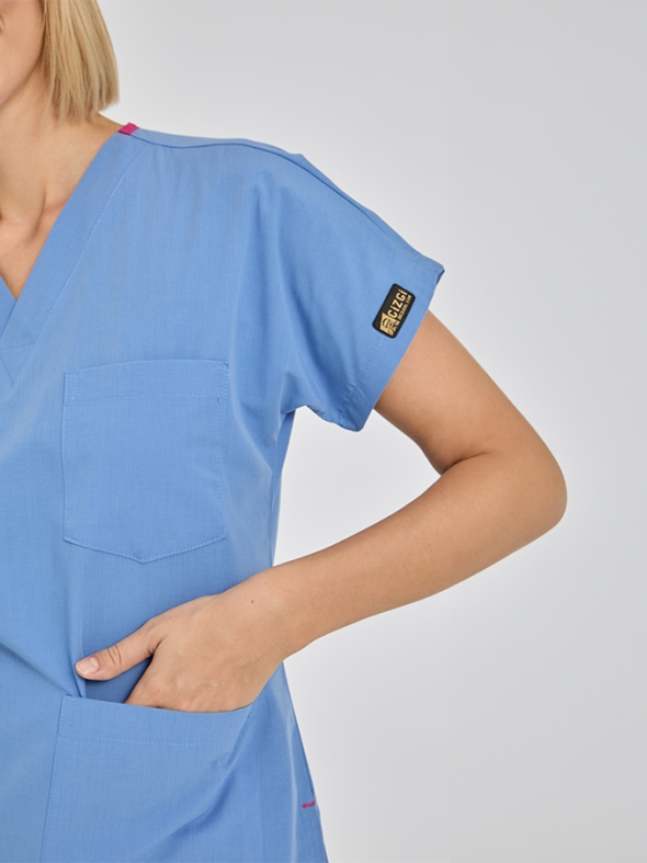 Parliament Blue Dr. Greys Doctor Nurse Medical Scrubs Set Poly‑cotton blend fabric