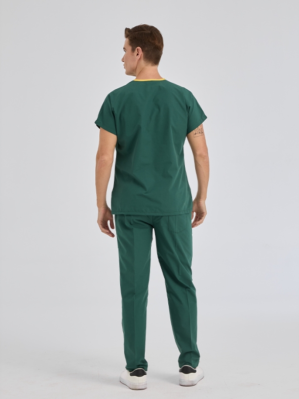 Avcı Yeşili Dr. Greys Doktor Hemşire Medikal Scrubs Takım Terikoton Kumaş